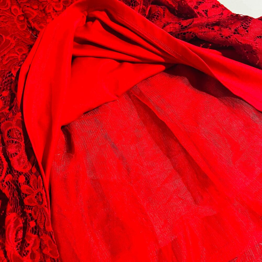 Torrid Lace V Neck Long Sleeve Dress Size 2X Red - Picture 6 of 8